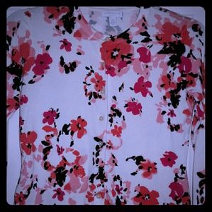 Charter Club Floral Cardigan Small